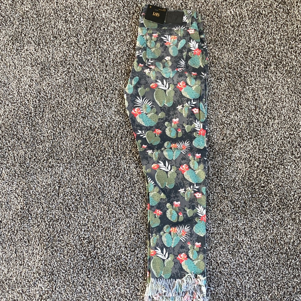 L&B Cactus and Floral Patterned Pants